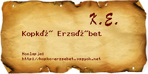Kopkó Erzsébet névjegykártya