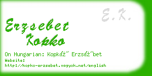 erzsebet kopko business card